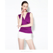 New Fashion V-Neck Sleeveless Blouse Wild Wrapped Chest Vest Bottoming Slim Nightclub Sexy Gauze Ruffle Blouse